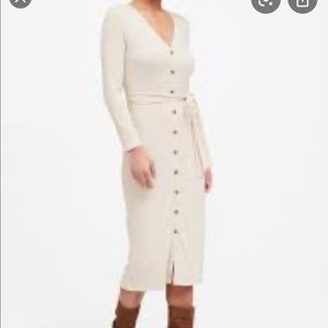 Banana republic ribbed button down dress